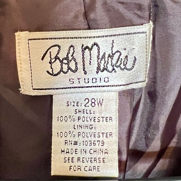 Bob Mackie Studio Brown Blazer  Jacket Sz 28w Single Breasted Side Pockets Lined - Picture 5 of 6